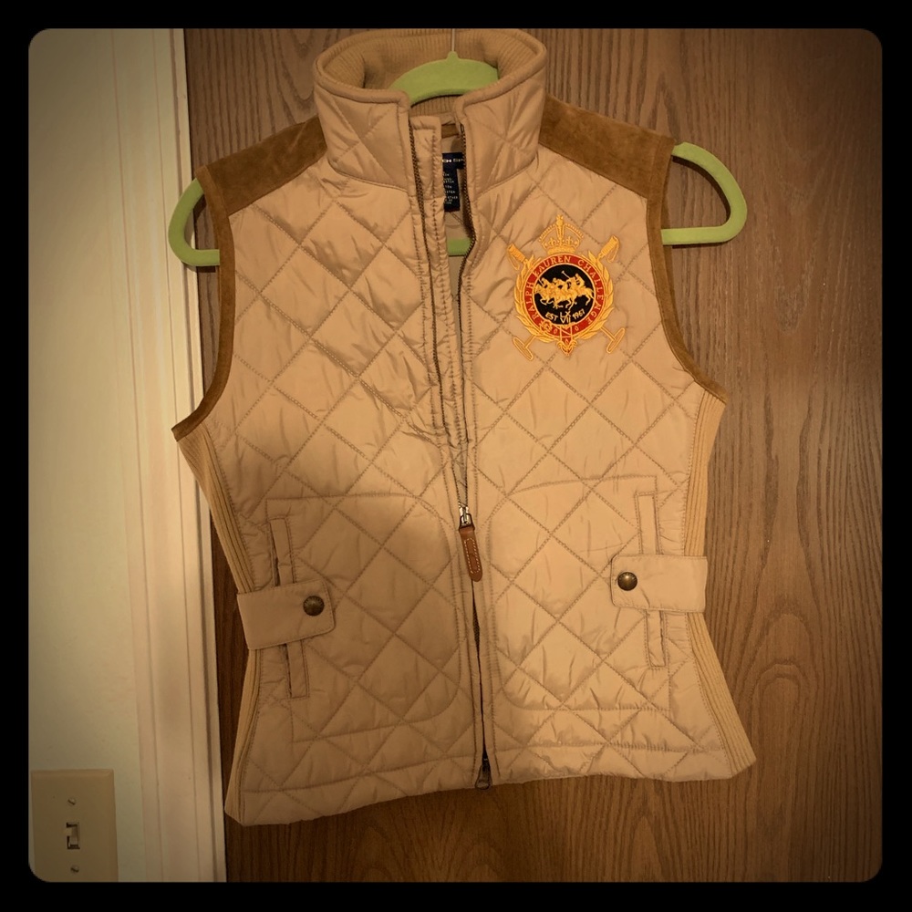 Flattering quilted vest, Ralph Lauren.